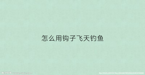 怎么用钩子飞天钓鱼(飞天钩爪)