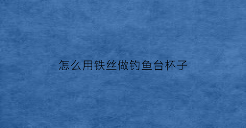 怎么用铁丝做钓鱼台杯子(铁丝自制钩子挂东西)