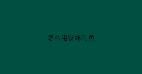 怎么用铁线钓鱼(用铁丝怎么做鱼钩)