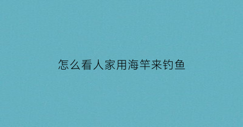 怎么看人家用海竿来钓鱼(海竿怎么知道鱼上钩了)