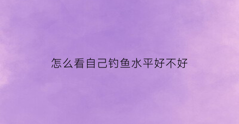 怎么看自己钓鱼水平好不好(怎么钓鱼怎么看鱼浮)