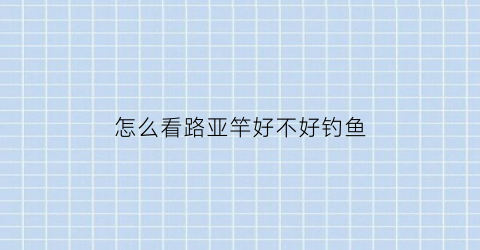 怎么看路亚竿好不好钓鱼(路亚怎么看饵是否到底)