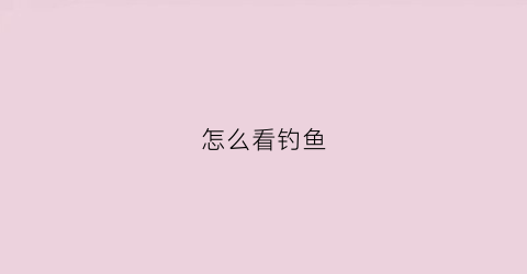 怎么看钓鱼(怎么看钓鱼点原神)