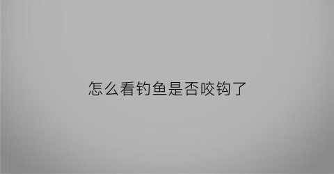 怎么看钓鱼是否咬钩了(钓鱼怎么才算鱼咬钩)