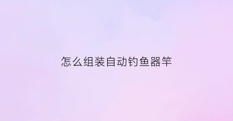 怎么组装自动钓鱼器竿