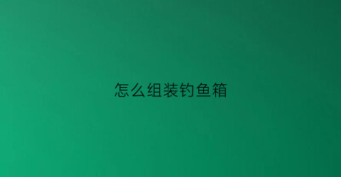 怎么组装钓鱼箱(怎么安装钓鱼箱)