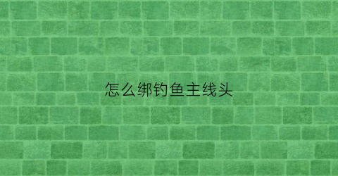 怎么绑钓鱼主线头
