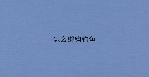 怎么绑钩钓鱼(钓鱼怎样绑钓鱼钩的视频)
