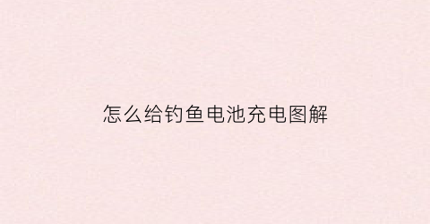 怎么给钓鱼电池充电图解(钓鱼用的电池怎么充电)
