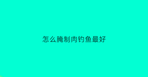 怎么腌制肉钓鱼最好(腌制鱼肉钓鱼)