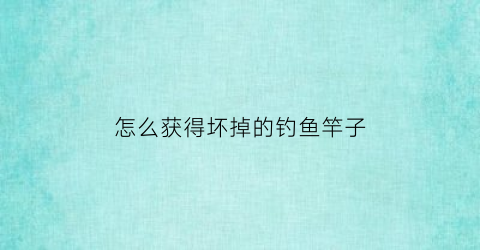 怎么获得坏掉的钓鱼竿子(丢失的钓鱼竿)