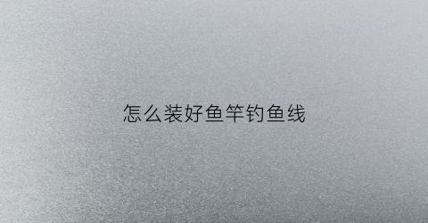 怎么装好鱼竿钓鱼线(安装鱼竿鱼线鱼钩教程)
