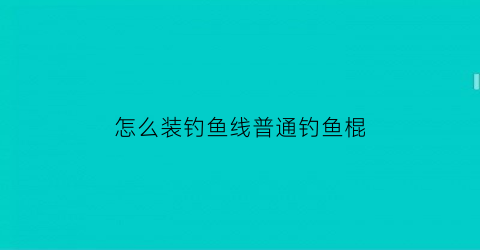 “怎么装钓鱼线普通钓鱼棍(钩鱼杆线怎么安装视频)