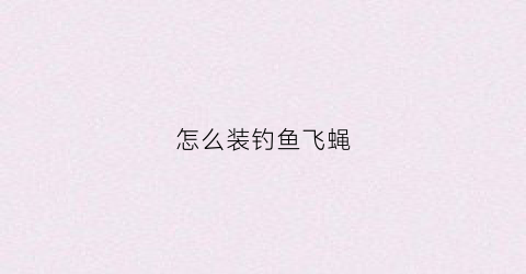 怎么装钓鱼飞蝇(飞蝇钓制作视频)