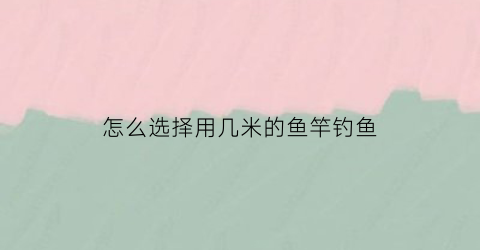 怎么选择用几米的鱼竿钓鱼(怎么选择用几米的鱼竿钓鱼好)