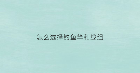 “怎么选择钓鱼竿和线组(钓竿和线组搭配表)