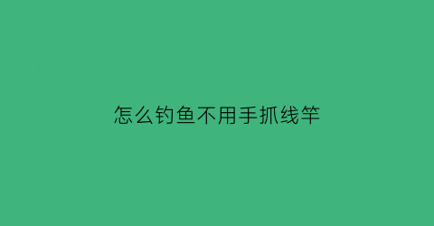 “怎么钓鱼不用手抓线竿(不用钓竿怎么钓鱼)