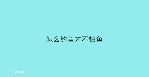 “怎么钓鱼才不怕鱼(怎么钓鱼才不怕鱼不怕水)