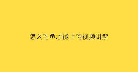 怎么钓鱼才能上钩视频讲解(钓鱼怎么上钩子)