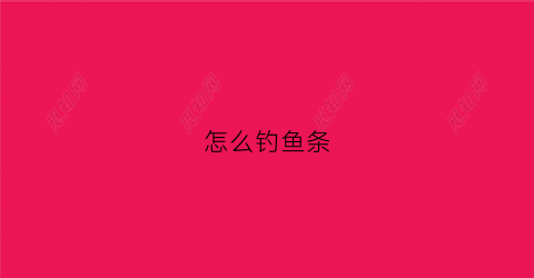 怎么钓鱼条(钓鱼条子)
