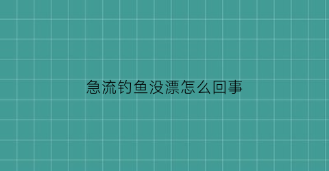 “急流钓鱼没漂怎么回事(急流钓底还是钓浮)