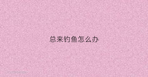 总来钓鱼怎么办(爱钓鱼怎么办)