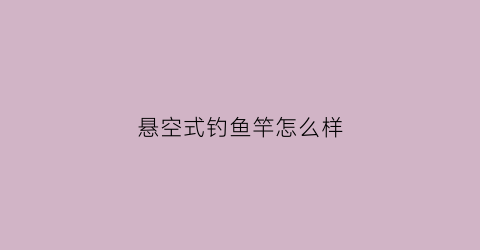 悬空式钓鱼竿怎么样(悬空钓鱼是啥意思)