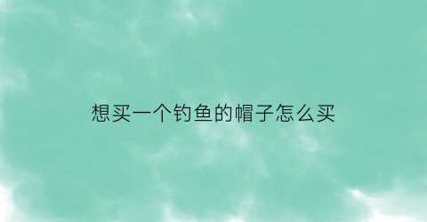 “想买一个钓鱼的帽子怎么买(钓鱼帽哪个牌子戴着舒服)