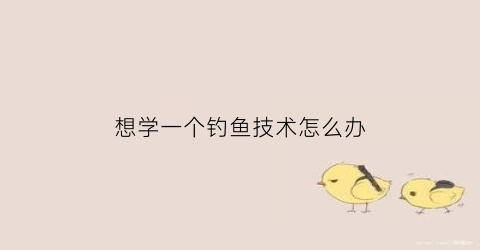 想学一个钓鱼技术怎么办(想学一个钓鱼技术怎么办呢)