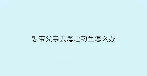 想带父亲去海边钓鱼怎么办(想带父亲去海边钓鱼怎么办理)