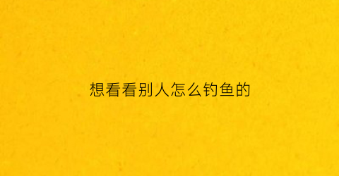 想看看别人怎么钓鱼的(看别人做懒人钓鱼的方法)