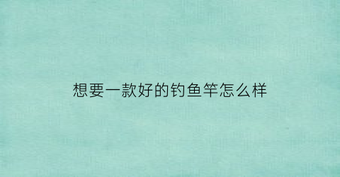 想要一款好的钓鱼竿怎么样(钓鱼竿性价比)