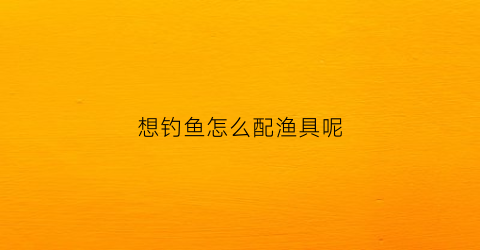 想钓鱼怎么配渔具呢(钓鱼怎么配鱼食)