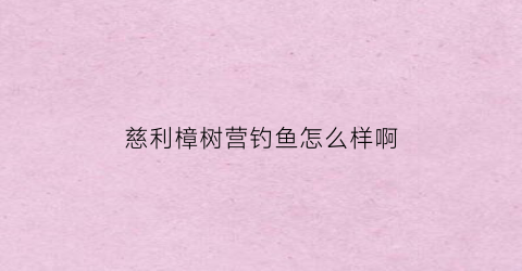 慈利樟树营钓鱼怎么样啊(慈利樟树营探险公园)