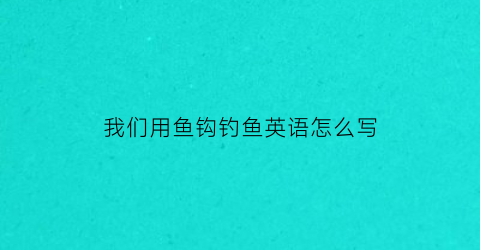 “我们用鱼钩钓鱼英语怎么写(我们在钓鱼英文)