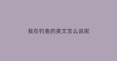 我在钓鱼的英文怎么说呢(我在钓鱼的英文怎么写)