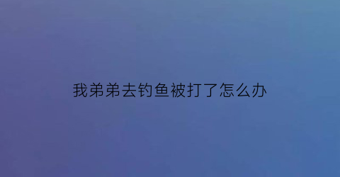 “我弟弟去钓鱼被打了怎么办(我弟弟去钓鱼被打了怎么办呢)