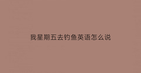 我星期五去钓鱼英语怎么说(周五去钓鱼英语)