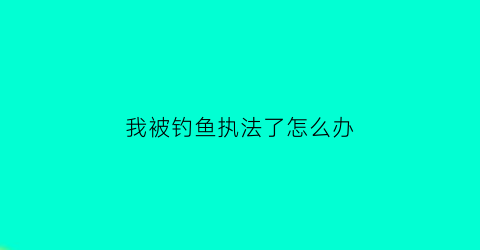 “我被钓鱼执法了怎么办(我被钓鱼执法了什么意思)