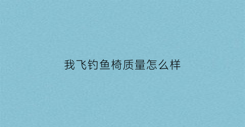 我飞钓鱼椅质量怎么样(我飞钓椅604视频)