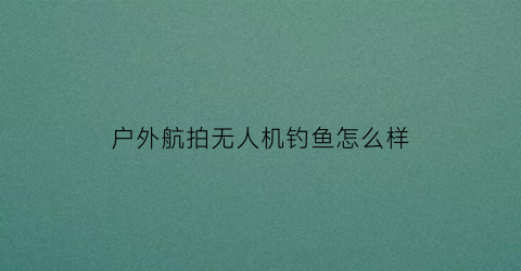 户外航拍无人机钓鱼怎么样(无人机钓大鱼)