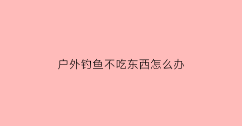 “户外钓鱼不吃东西怎么办(野钓不吃食怎么办)