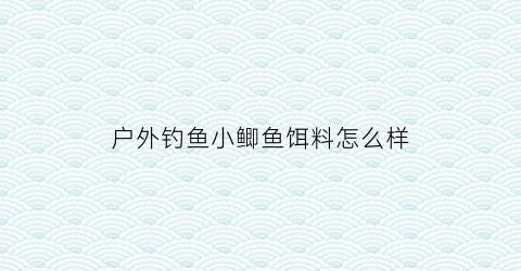 户外钓鱼小鲫鱼饵料怎么样(野外钓小鱼用什么饵料)