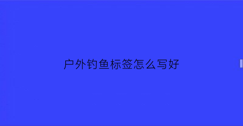 户外钓鱼标签怎么写好(钓鱼标语大全)