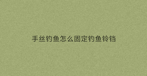 手丝钓鱼怎么固定钓鱼铃铛(钓鱼铃铛怎么夹)