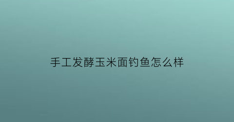手工发酵玉米面钓鱼怎么样(玉米面发酵饵料)