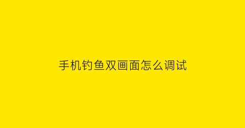 手机钓鱼双画面怎么调试(钓鱼屏幕)