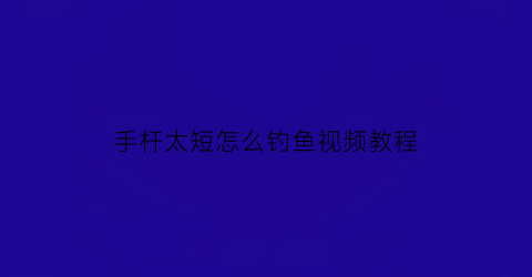 手杆太短怎么钓鱼视频教程