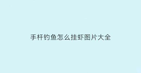 “手杆钓鱼怎么挂虾图片大全(手竿钓虾技巧)