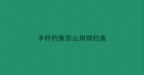 手杆钓鱼怎么用饵钓鱼(手杆钓法技巧)